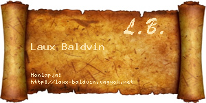 Laux Baldvin névjegykártya